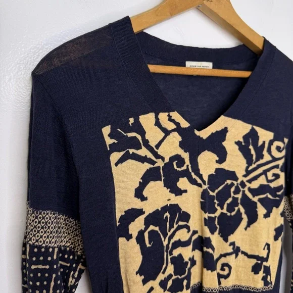 DRIES VAN NOTEN Linen 3/4 Sleeve Top - Picture 2 of 5